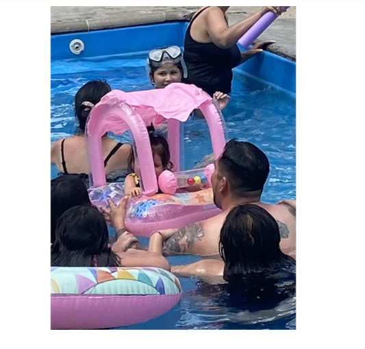 Flotador Inflable con Techo Bebés Rosa