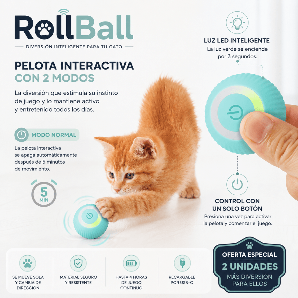 Juego inteligente para gatos RollBall™ – ¡Lleva 2 por el precio de 1!