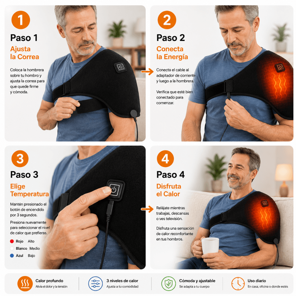 Alivio de calor para hombros cansados y tensos: HombroTherm Pro / 2da unidad 50%OFF