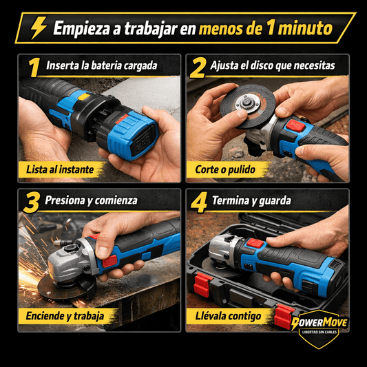 Amoladora Angular PowerMove 12V - Trabaja con libertad y sin cables molestos