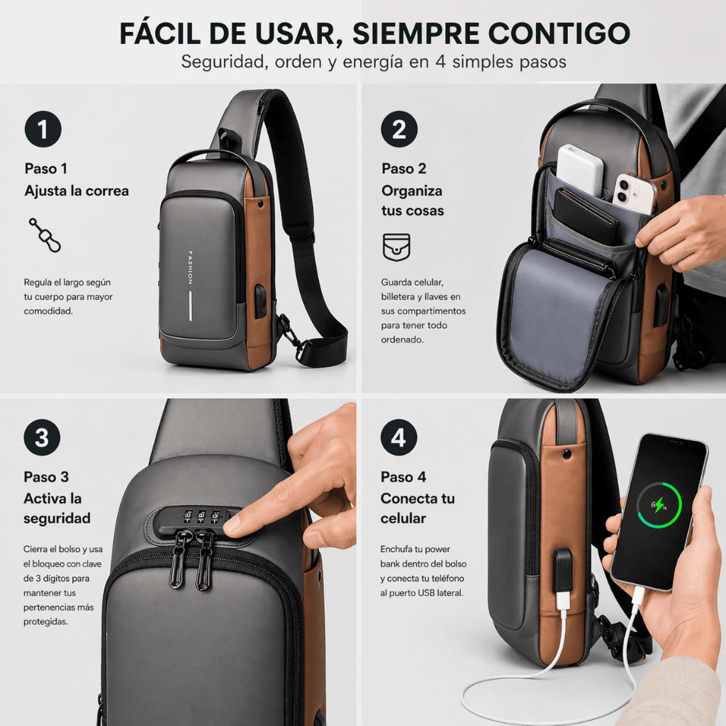 Lleva todo seguro en la ciudad SecureGo Bag /2da unidad 50%OFF