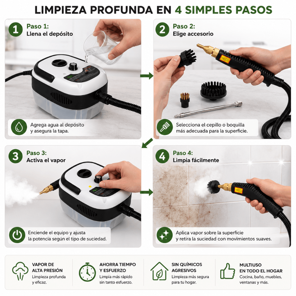 Limpieza Profunda con Vapor: VaporMax Pro / 2da unidad 50% OFF