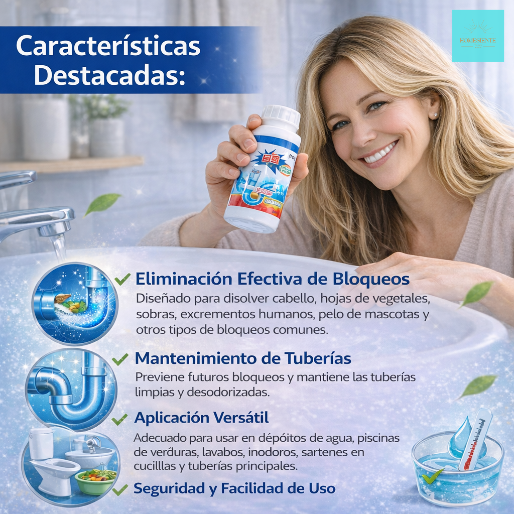 Destapador De Drenaje y Cañería 110 Grs