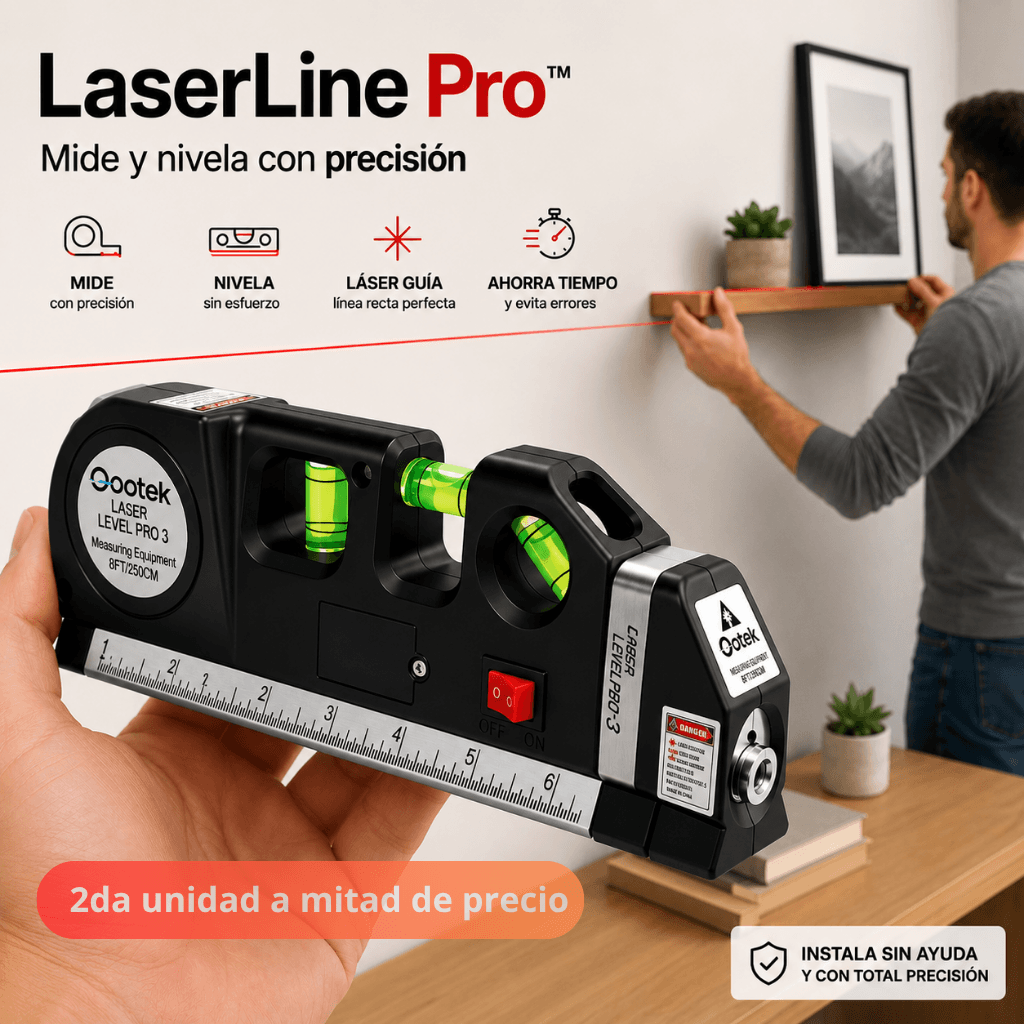 Mide y nivela con precisión - Metro nivel laser LaserLine Pro /2da unidad 50% OFF