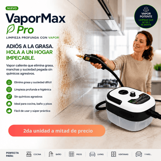 Limpieza Profunda con Vapor: VaporMax Pro / 2da unidad 50% OFF