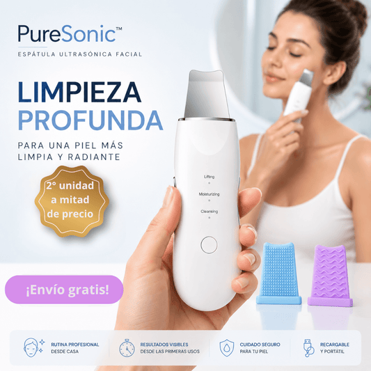 Limpieza Facial Ultrasónica en casa PureSonic™ /2da unidad 50%OFF