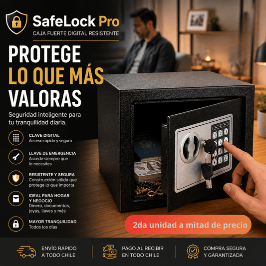Protege lo que más valoras: Caja Fuerte Digital SafeLock Pro / 2da unidad 50% OFF