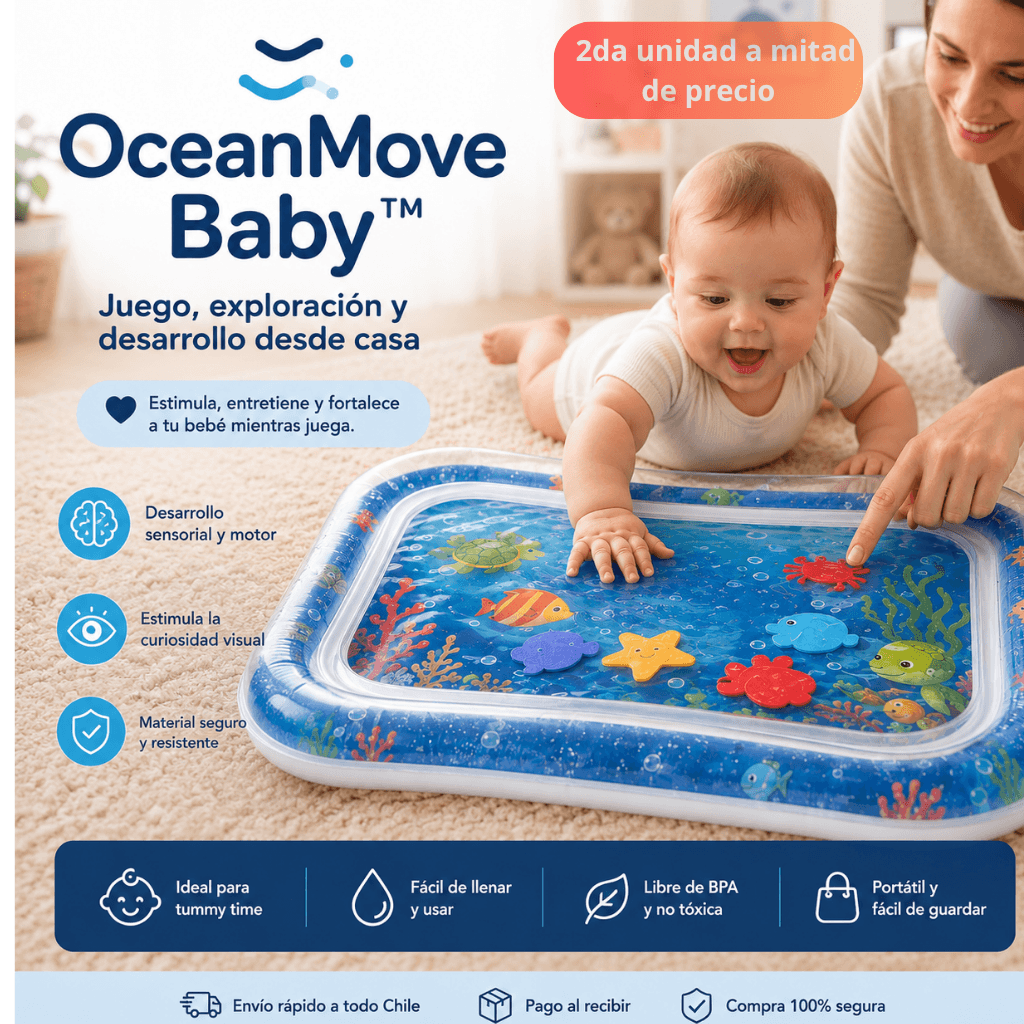 Juega, explora y fortalece. Alfombra Sensorial OceanMove Baby™ - 2da unidad 50%OFF