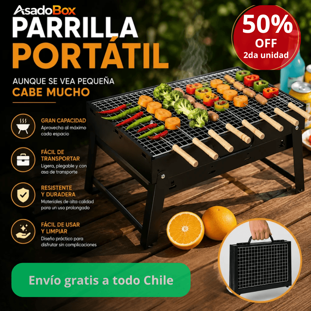 Parrilla plegable para llevar: AsadoBox™ - 2da unidad con 50% OFF