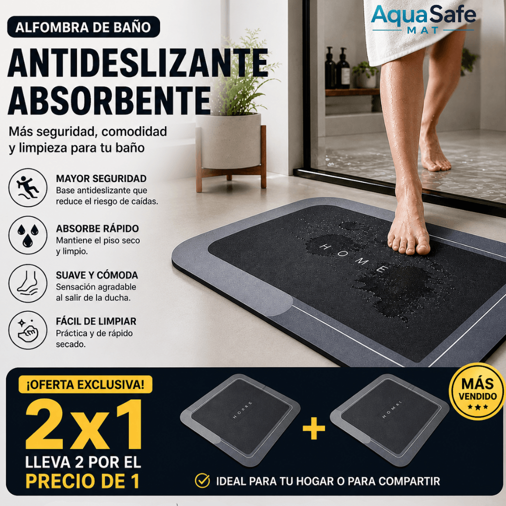 Piso seco y sin resbalones AquaSafe Mat Antideslizante / Oferta 2x1