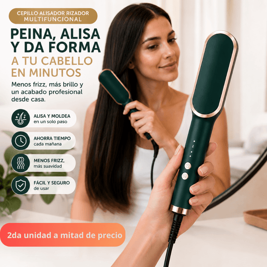 Menos frizz al instante - Cepillo Alisador Rizador 3 en 1:  LuminaBrush / 2da unidad 50%OFF