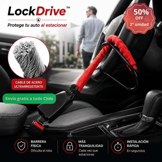Protege tu auto al estacionar: Traba volante LockDrive™ –  2da unidad 50%OFF