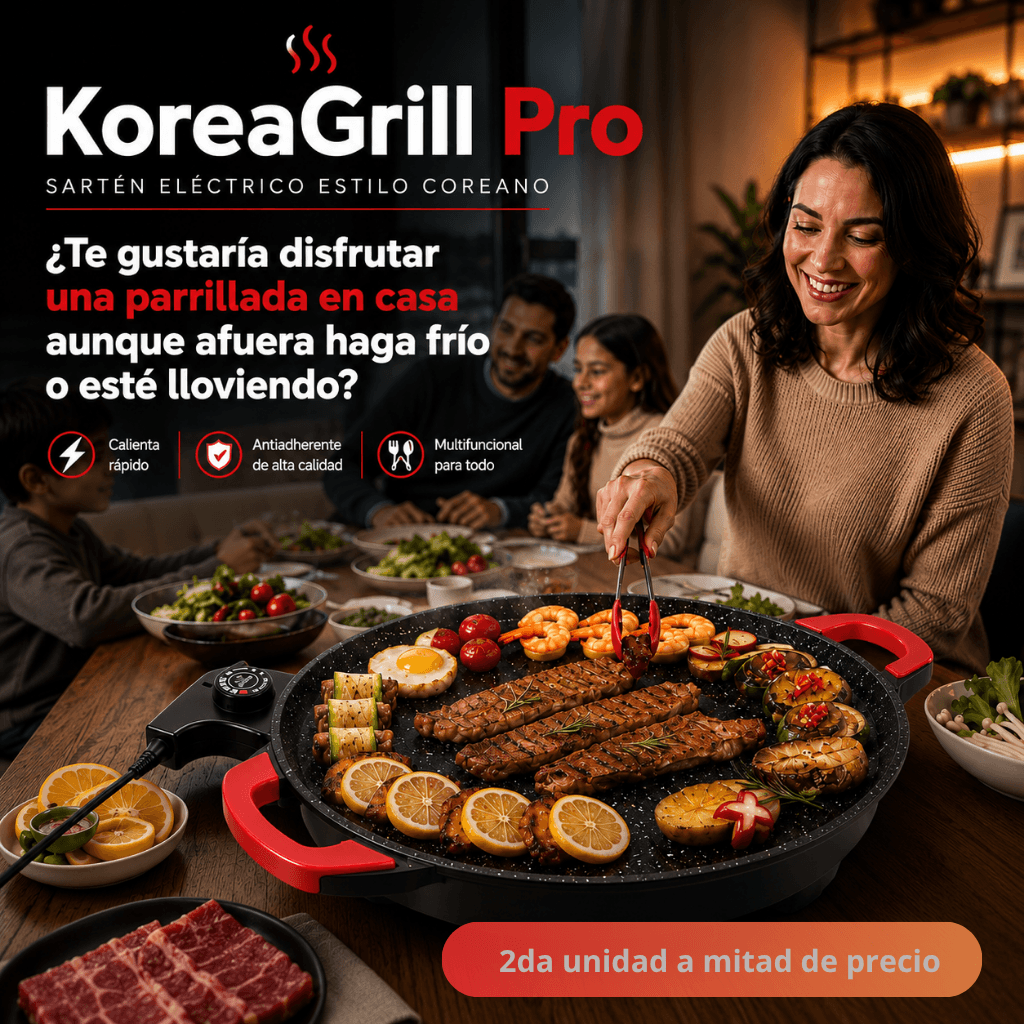 Cocina y comparte al instante: Sartén Eléctrico Estilo Coreano KoreaGrill Pro/ 2da unidad 50%OFF