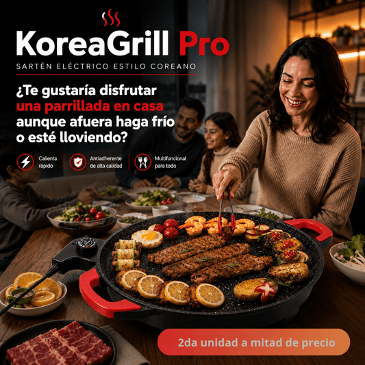 Cocina y comparte al instante: Sartén Eléctrico Estilo Coreano KoreaGrill Pro/ 2da unidad 50%OFF