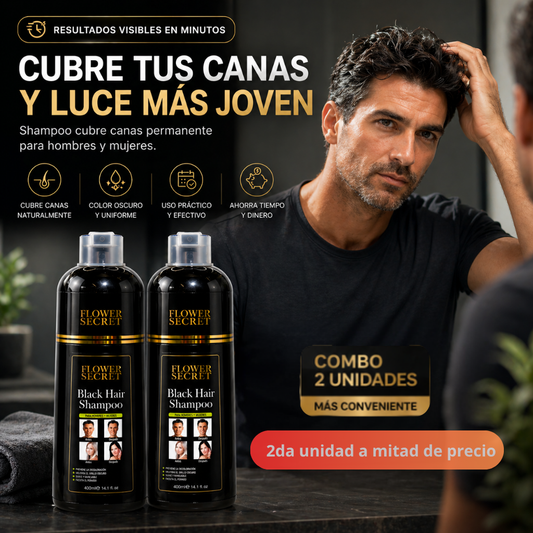 Cubre tus canas en minutos desde casa: Shampoo cubre canas Flower Secret /2da unidad 50% OFF