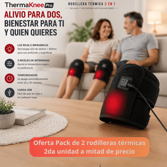 Relajación y recuperación para tus articulaciones: Rodillera Térmica 3 en 1 ThermaKnee Pro - 2da unidad 50% OFF
