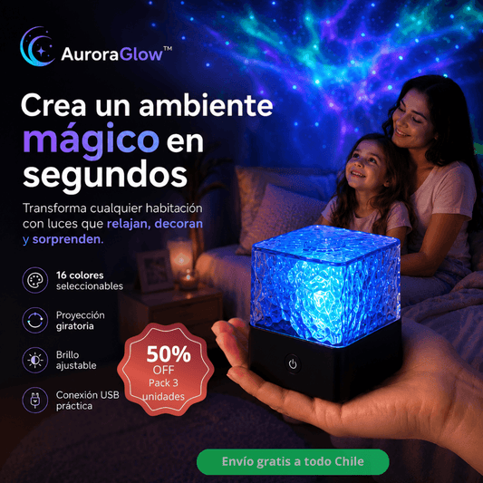 Crea un ambiente mágico en segundos: Lámpara AuroraGlow™ / 50%OFF Pack 3 unidades