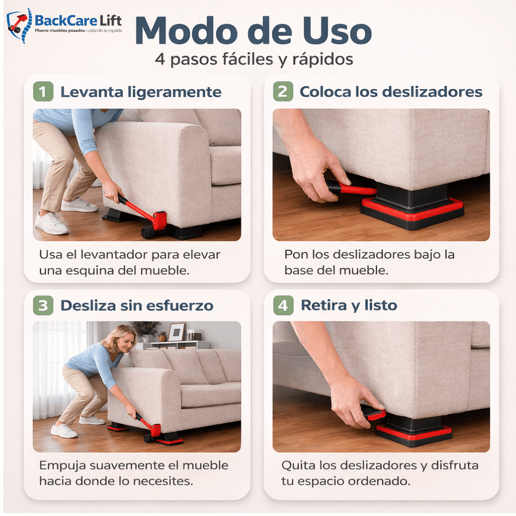 Kit Transporta Muebles BackCare Lift – Mueve muebles pesados cuidando tu espalda