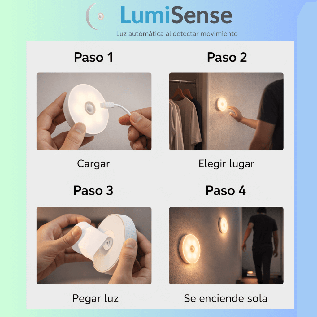 Luz automática al detectar movimiento LumiSense / Oferta Pack 3 unidades