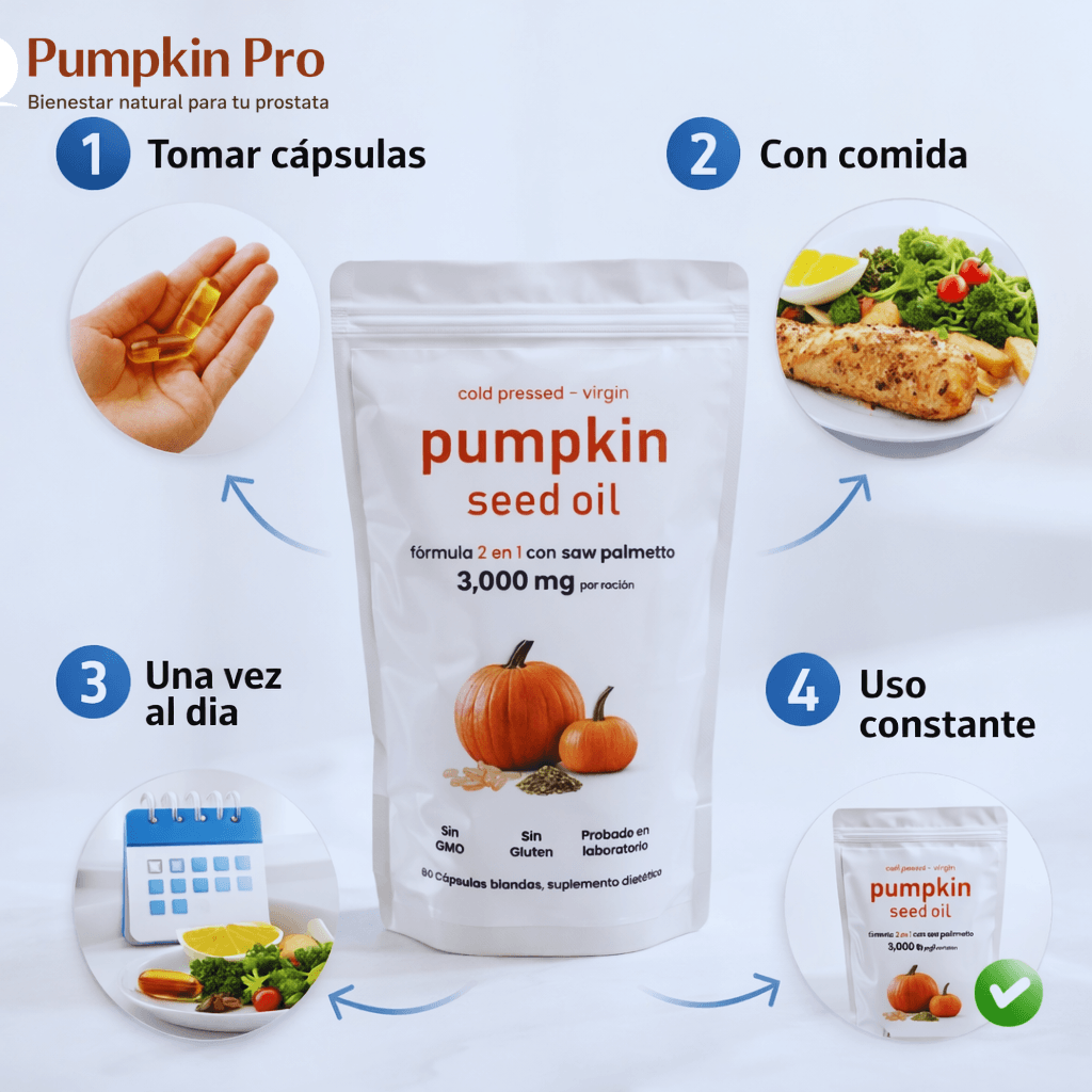 Cuida tu bienestar prostático  - Aceite de semilla de calabaza + Saw Palmetto - 2 unidad 50%OFF