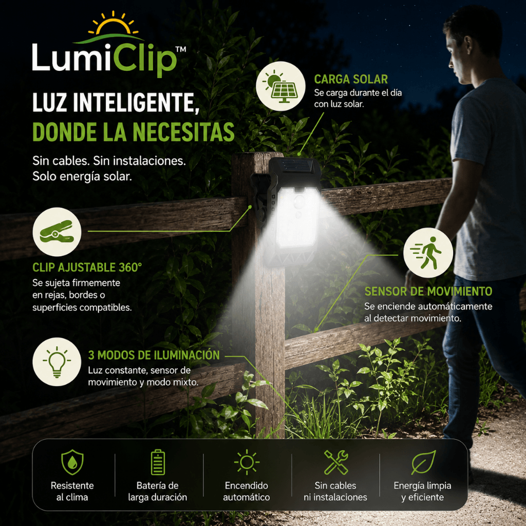 Ilumina sin cables ni enchufes:  LumiClip™ - Oferta 3x1