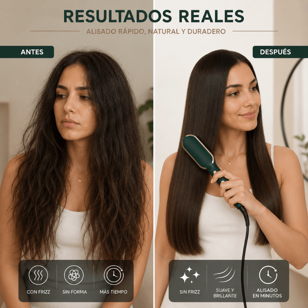 Menos frizz al instante - Cepillo Alisador Rizador 3 en 1:  LuminaBrush / 2da unidad 50%OFF