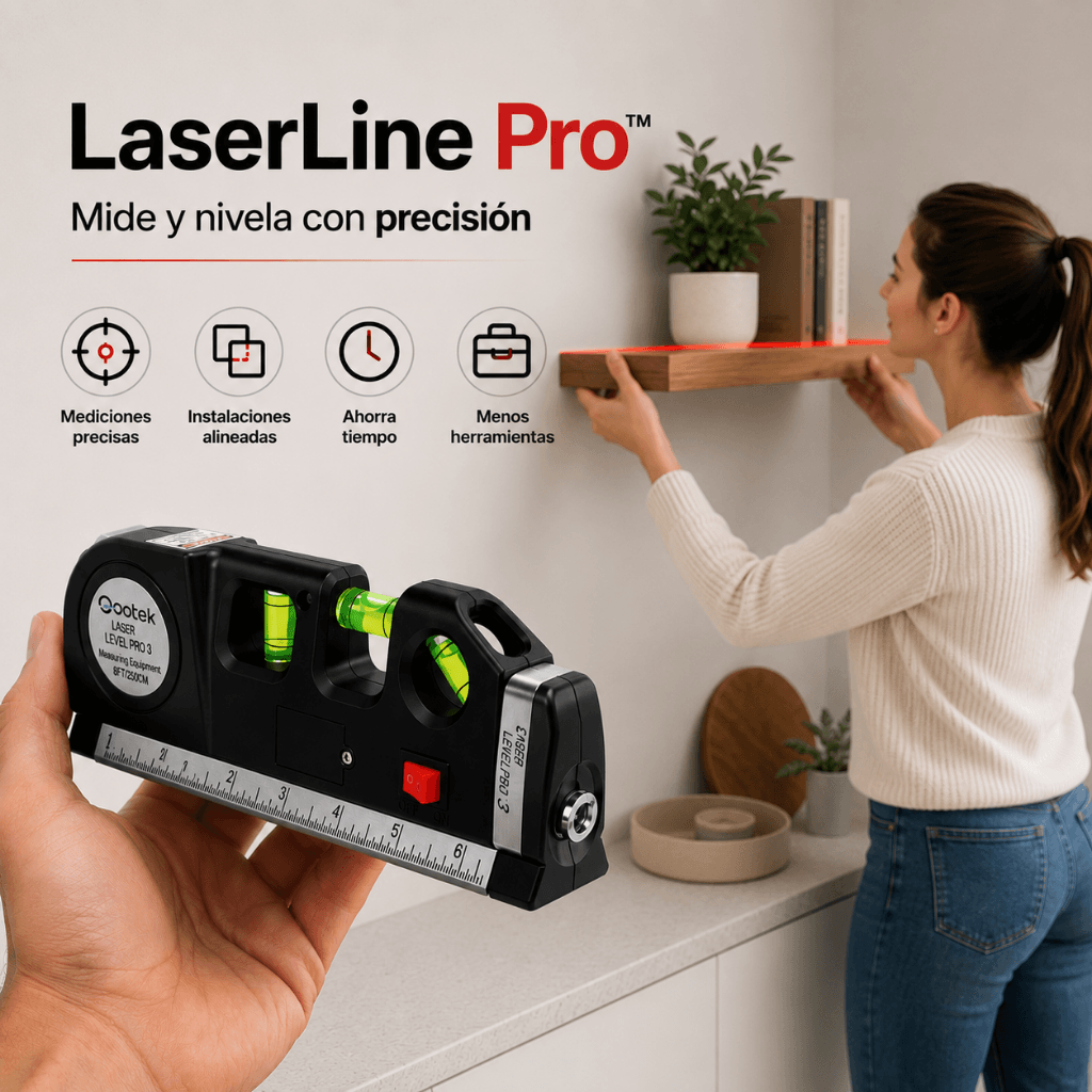 Mide y nivela con precisión - Metro nivel laser LaserLine Pro /2da unidad 50% OFF