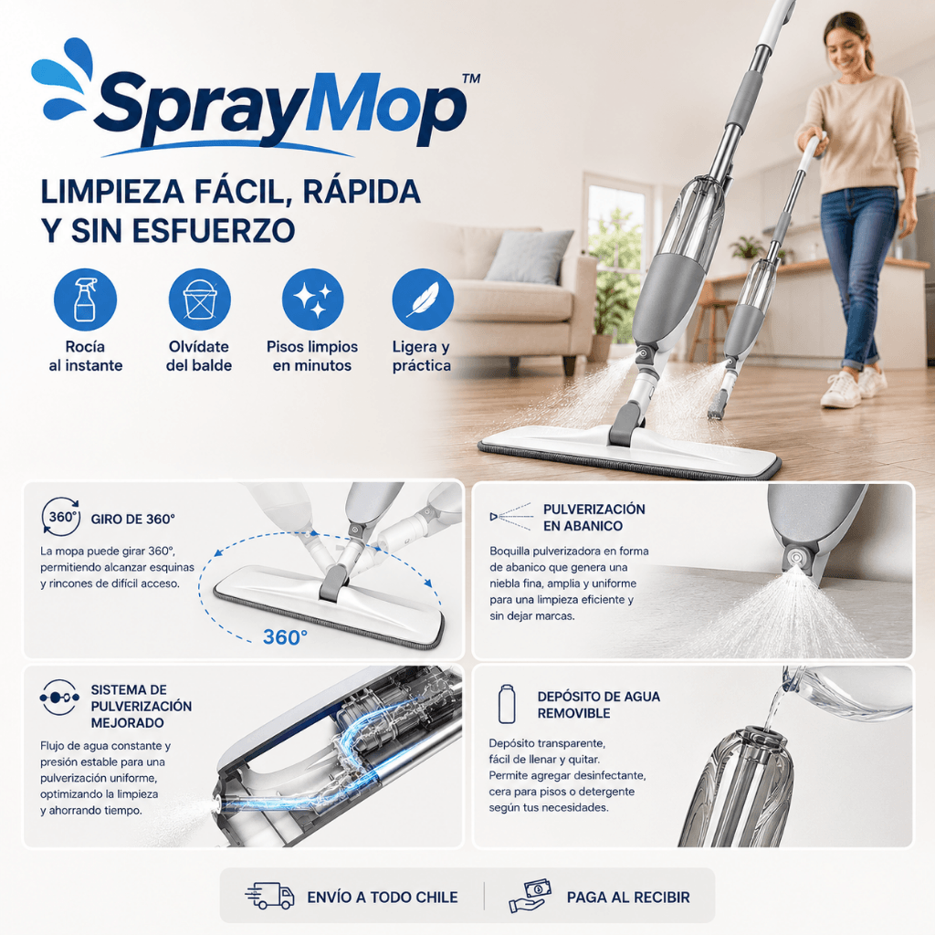 Rocía y limpia sin cargar baldes: SprayMop™ - 2da unidad 50% OFF