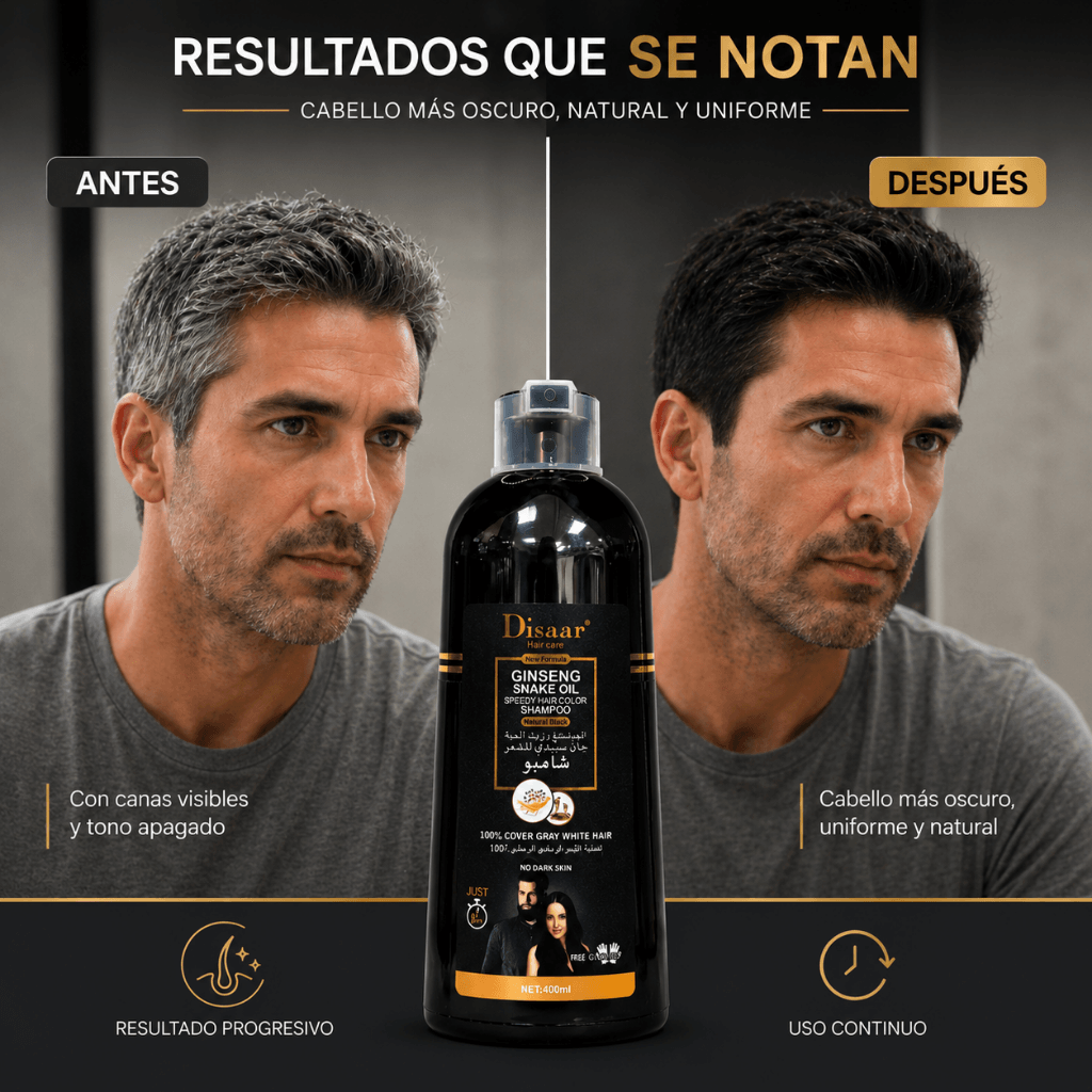 Cubre tus canas en minutos desde casa: Shampoo cubre canas Disaar /2da unidad 50% OFF