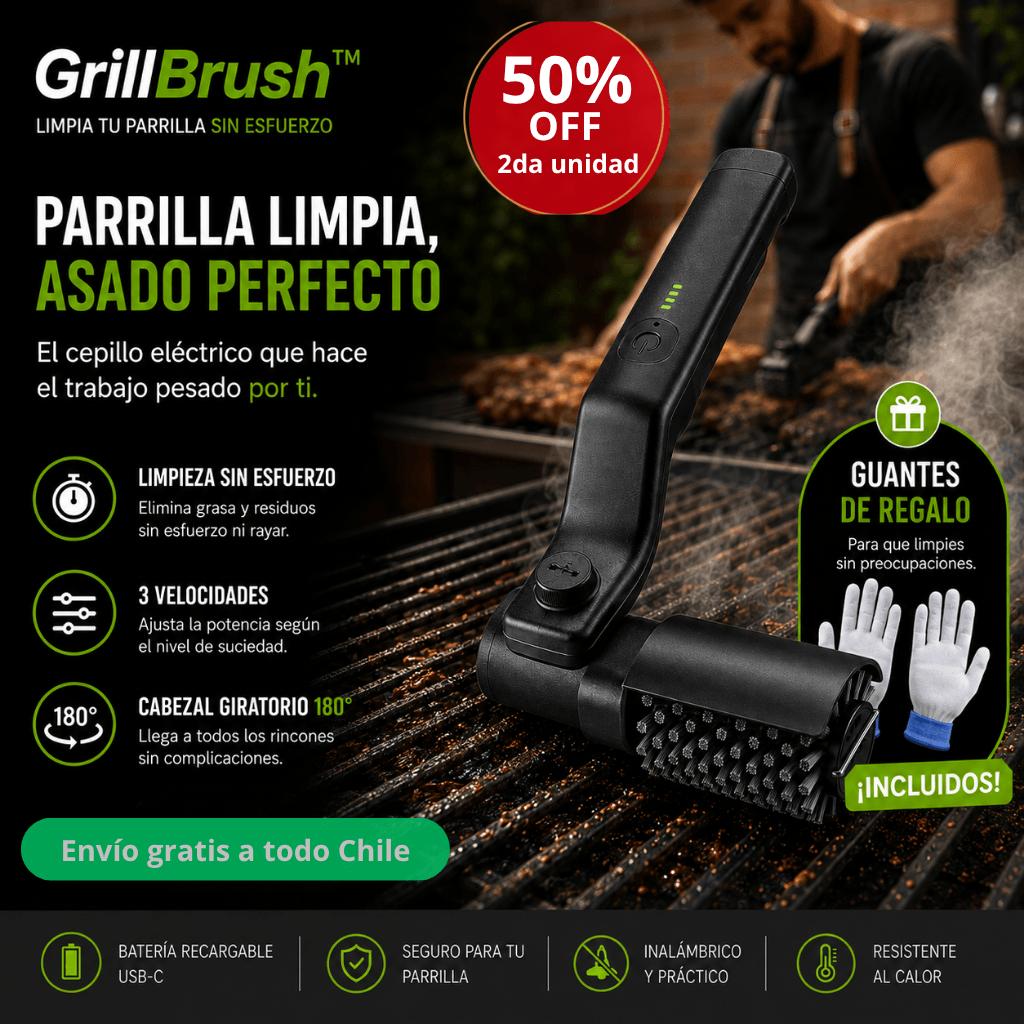 Limpia tu parrilla sin esfuerzo: Cepillo GrillBrush™ - 2da unidad 50%OFF