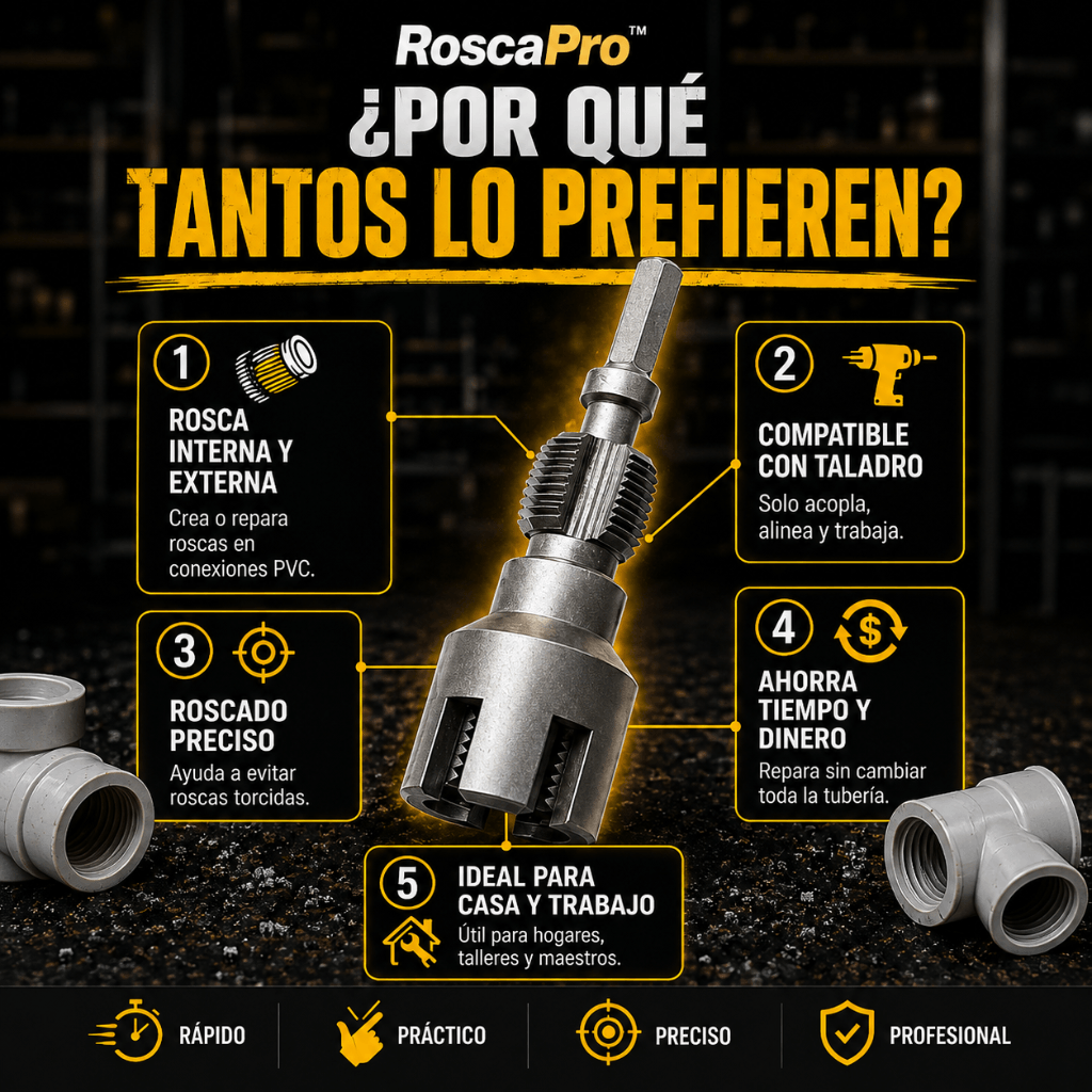 Rosca tubos PVC  1/2 y 3/4 con tu taladro: RoscaPro™ - 2do kit 50%OFF
