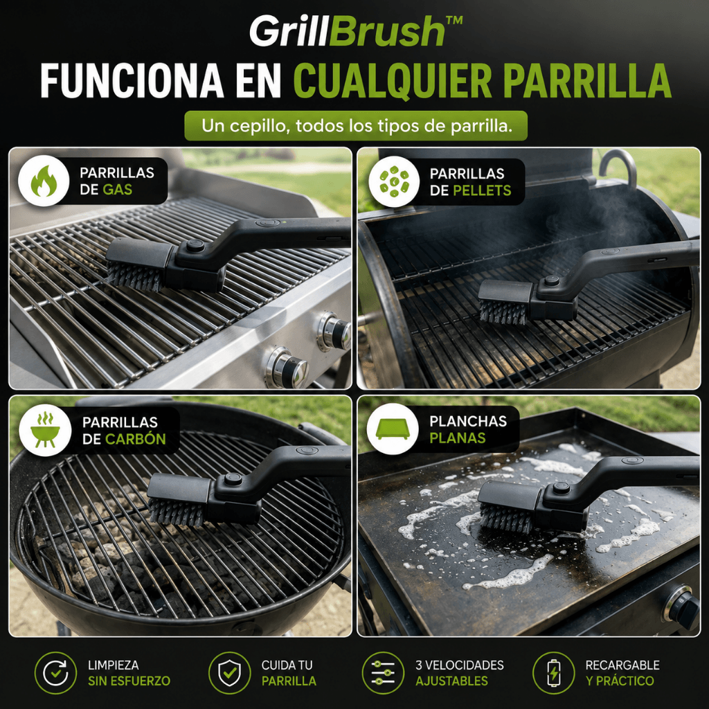 Limpia tu parrilla sin esfuerzo: Cepillo GrillBrush™ - 2da unidad 50%OFF