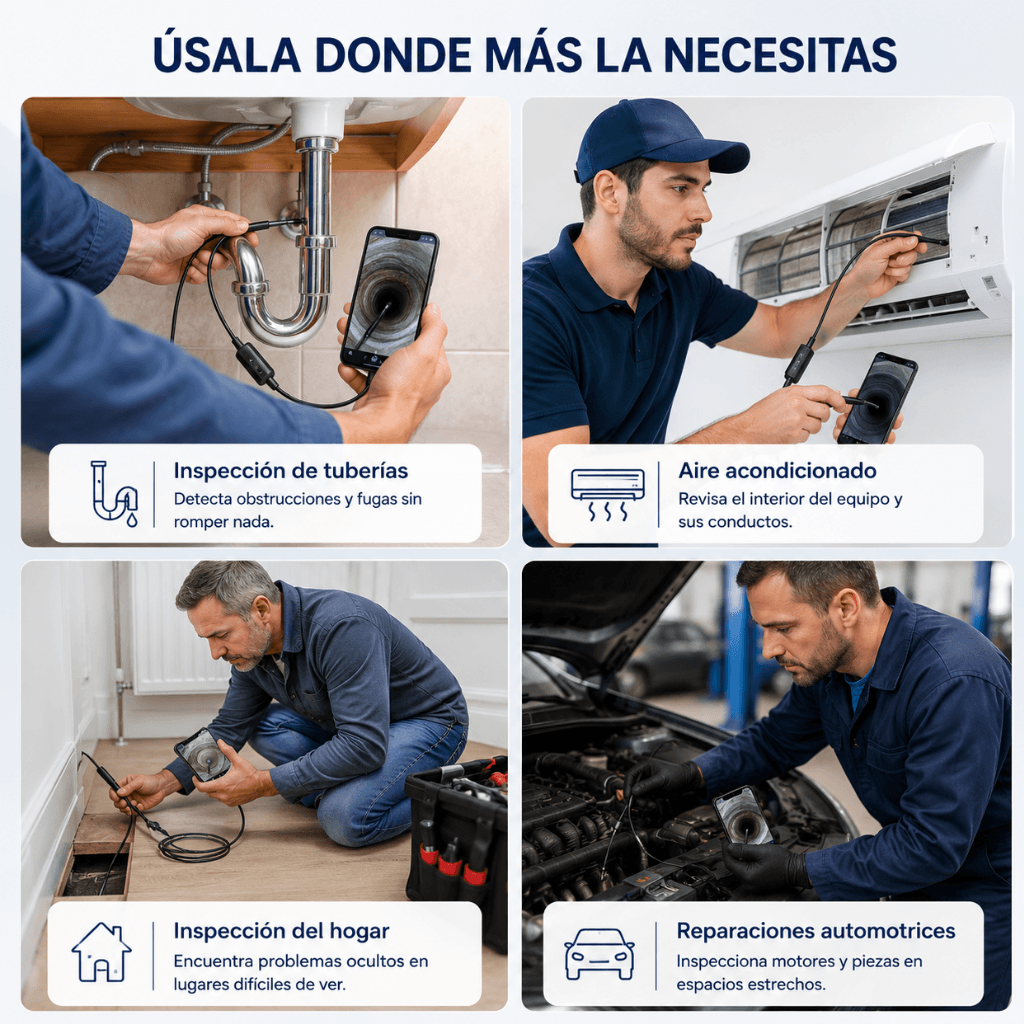 Mira dónde tus ojos no pueden llegar: Cámara Endoscópica VisionCam™ /2da unidad 50%OFF