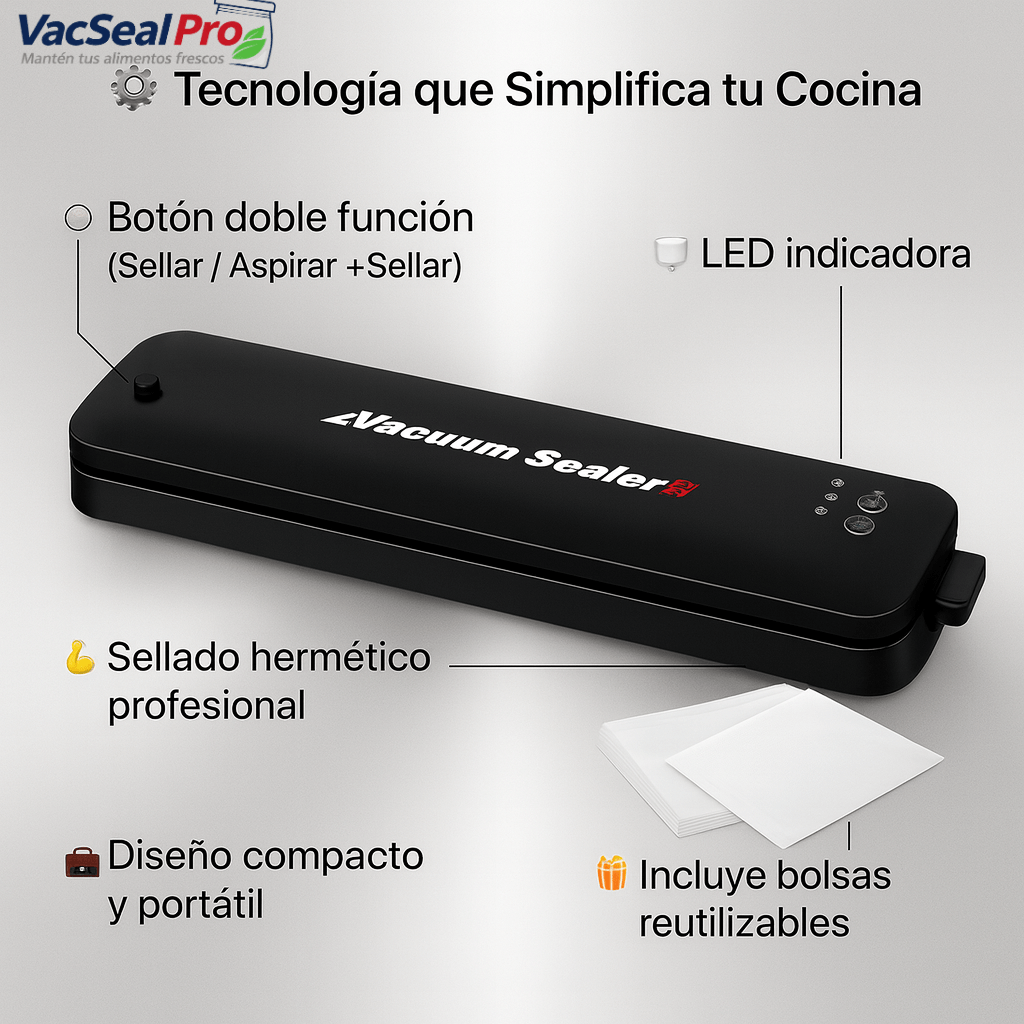 Selladora VacSeal Pro - Mantén tus alimentos frescos