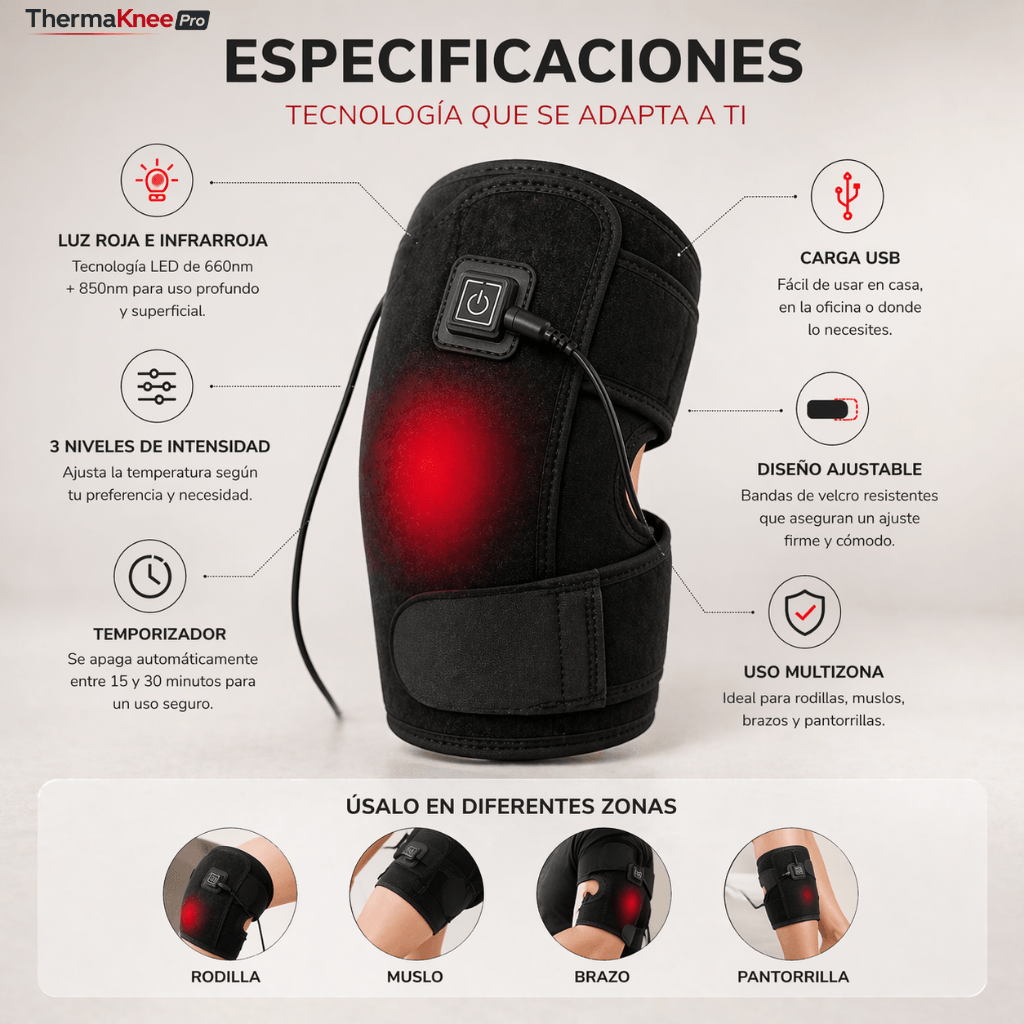 Relajación y recuperación para tus articulaciones: Rodillera Térmica 3 en 1 ThermaKnee Pro - 2da unidad 50% OFF