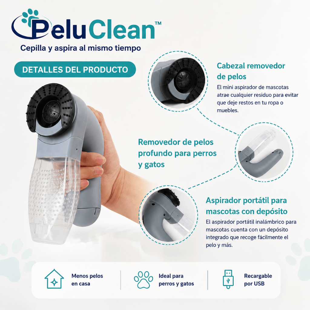 Cepilla y aspira al mismo tiempo: PeluClean™ /2da unidad 50% OFF