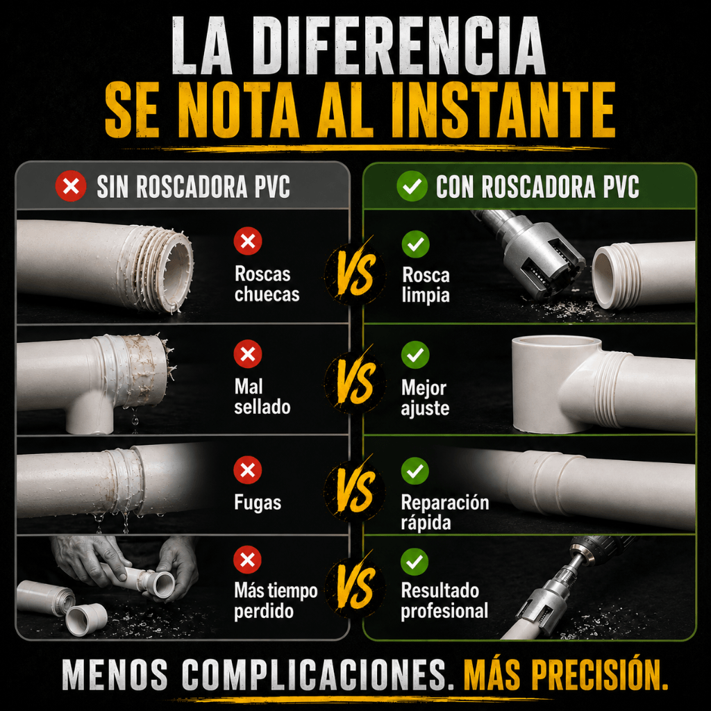 Rosca tubos PVC  1/2 y 3/4 con tu taladro: RoscaPro™ - 2do kit 50%OFF