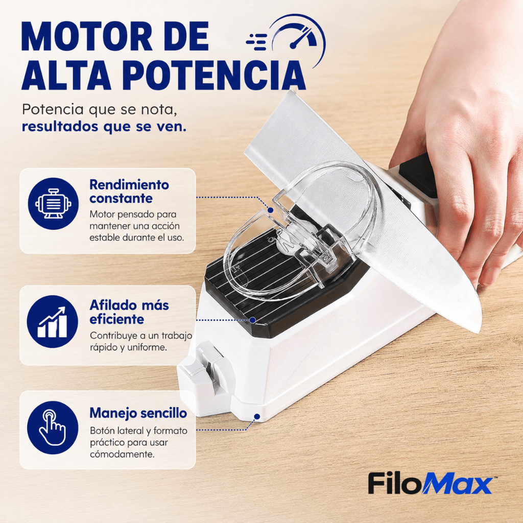 Recupera el filo de tus cuchillos y tijeras en segundos: Afilador Eléctrico FiloMax™ - 2da unidad 50%OFF