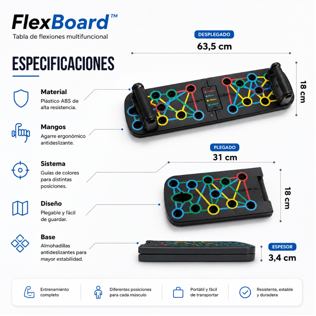 Más músculos en cada flexión: FlexBoard™ / 2da unidad 50%OFF