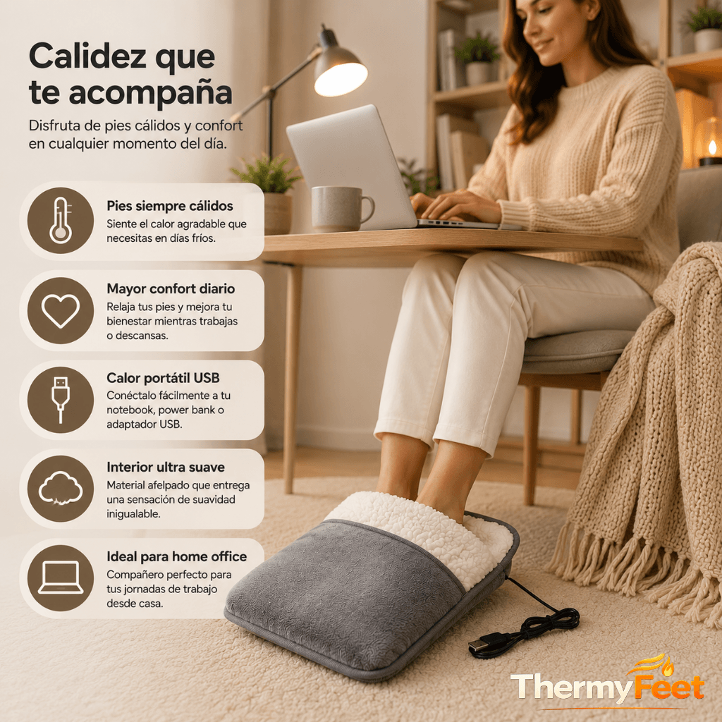 Calor Suave Para Tus Pies: Calienta Pies Eléctrico USB ThermyFeet / 2da unidad 50%OFF