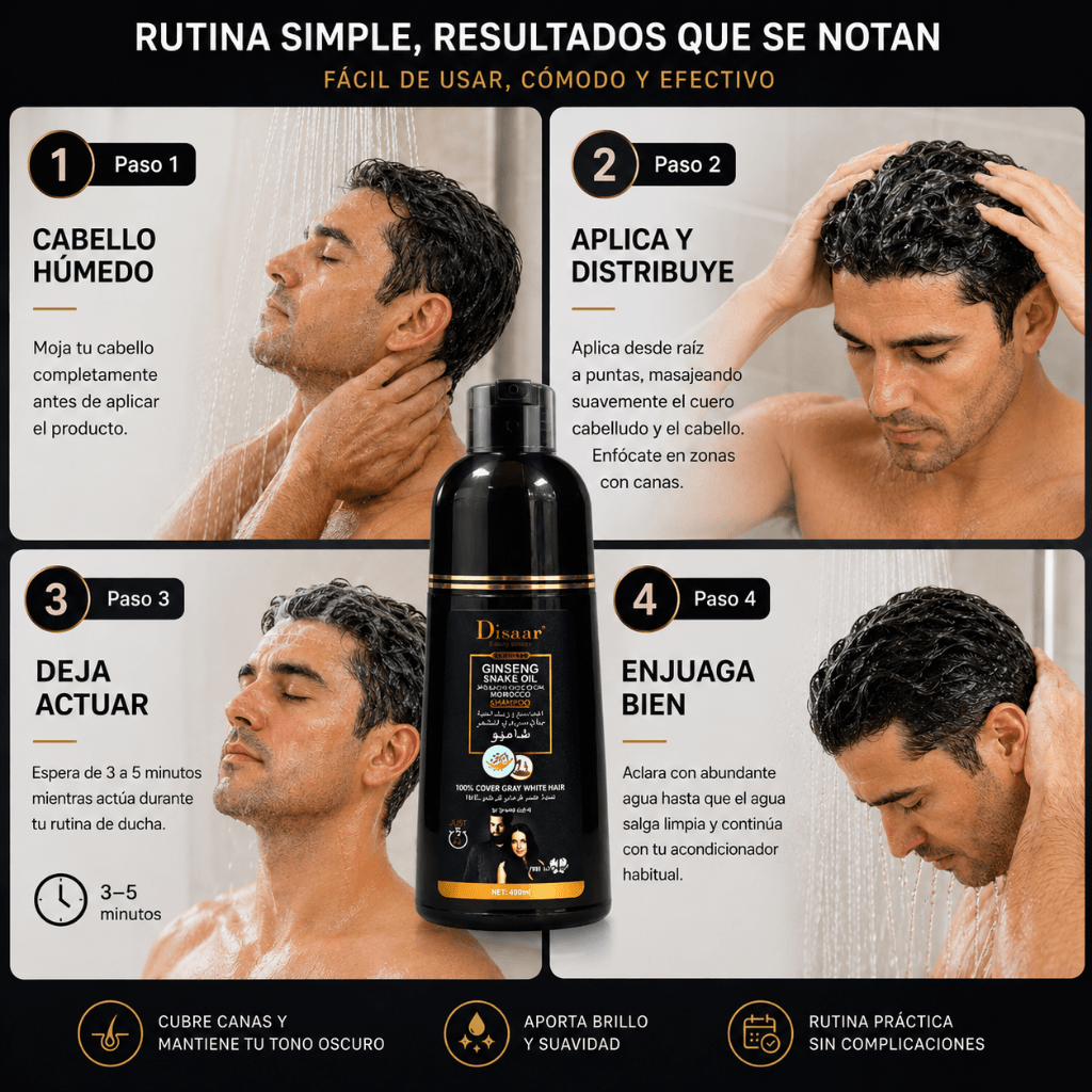 Cubre tus canas en minutos desde casa: Shampoo cubre canas Disaar /2da unidad 50% OFF