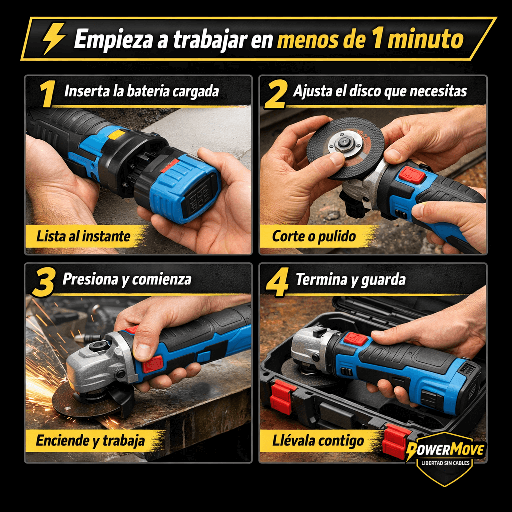 Amoladora Angular PowerMove 12V - Trabaja con libertad y sin cables molestos