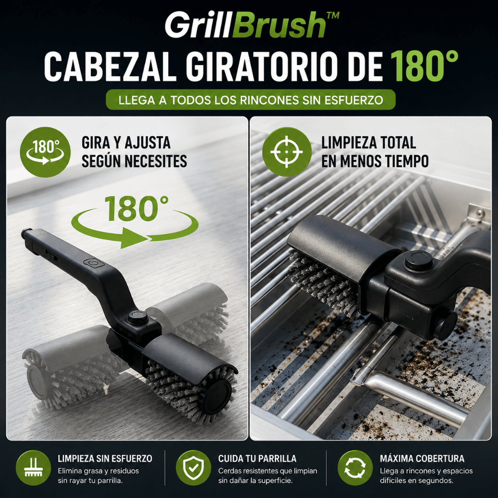 Limpia tu parrilla sin esfuerzo: Cepillo GrillBrush™ - 2da unidad 50%OFF