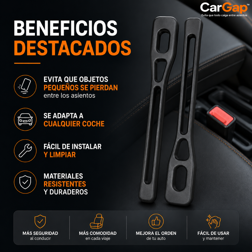 Evita que todo caiga entre asientos: CarGap™ - Oferta Kit x 2 protectores laterales