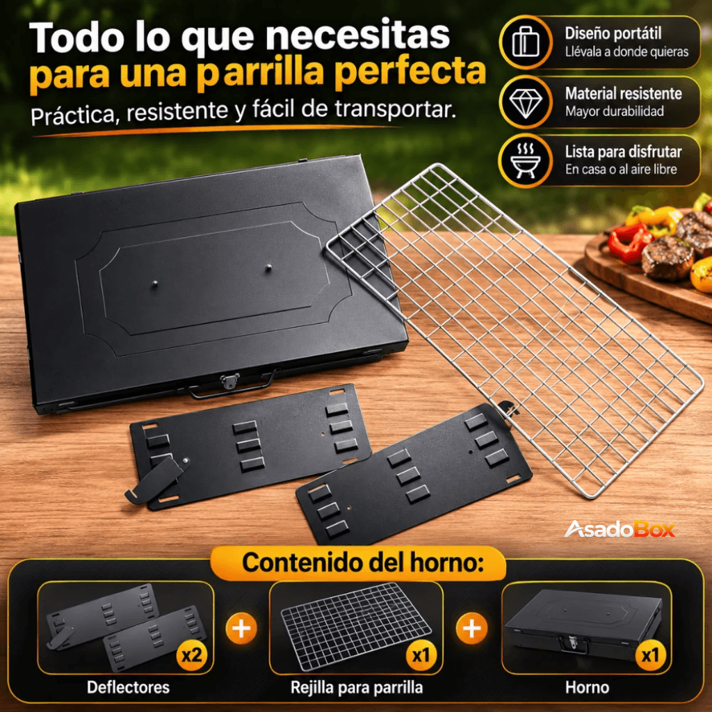 Parrilla plegable para llevar: AsadoBox™ - 2da unidad con 50% OFF