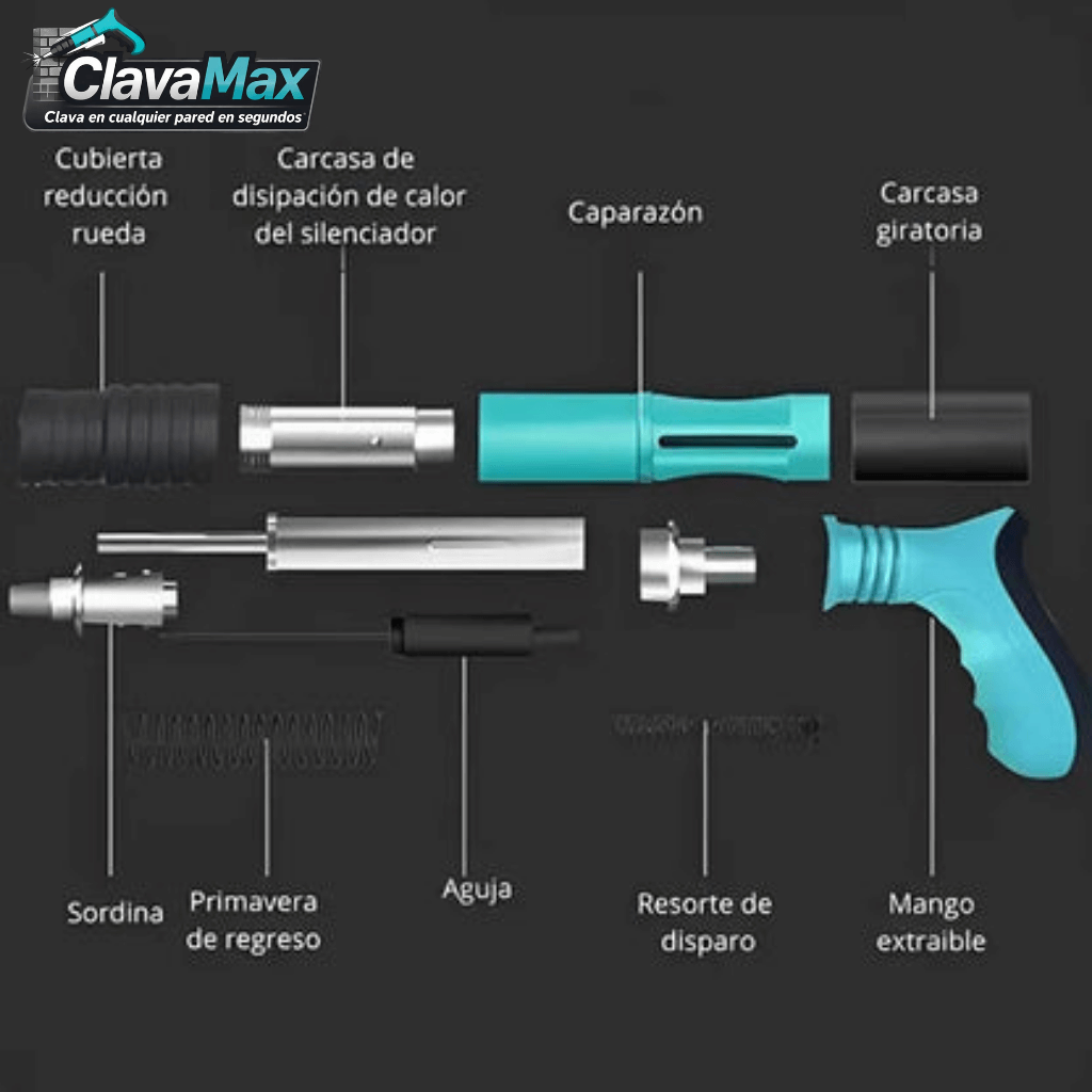 Pistola Manual De Clavos ClavaMax - Clava en cualquier pared en segundos