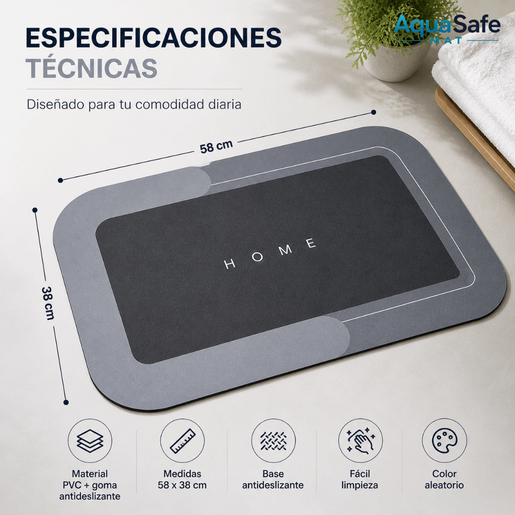 Piso seco y sin resbalones AquaSafe Mat Antideslizante / Oferta 2x1
