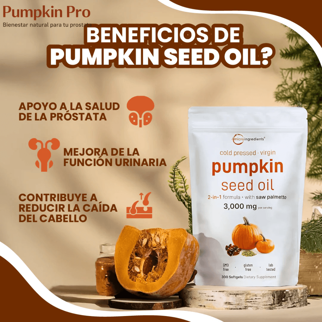 Cuida tu bienestar prostático  - Aceite de semilla de calabaza + Saw Palmetto - 2 unidad 50%OFF