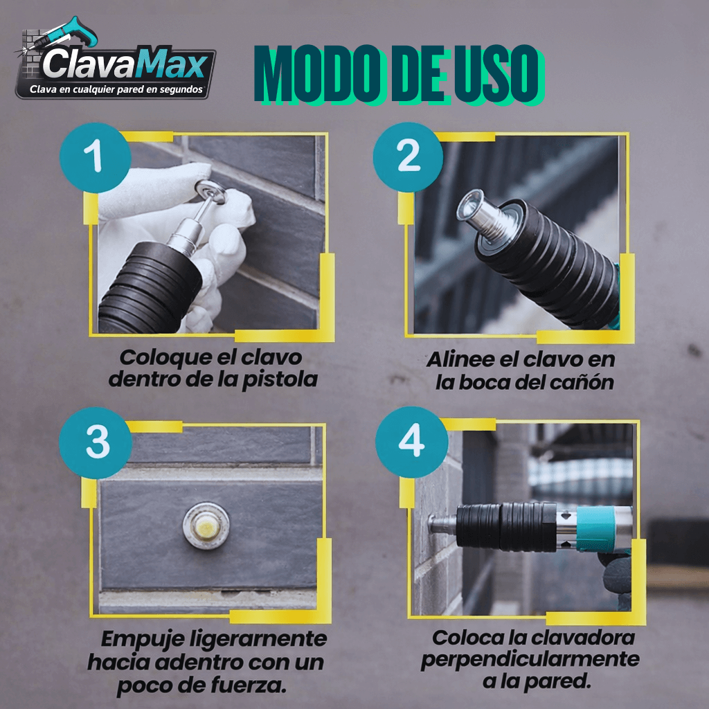 Pistola Manual De Clavos ClavaMax - Clava en cualquier pared en segundos