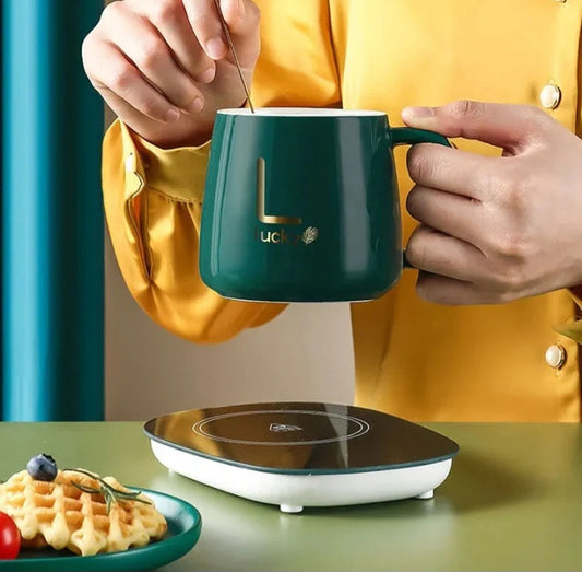 TAZA DE CERÁMICA CON CALENTADOR